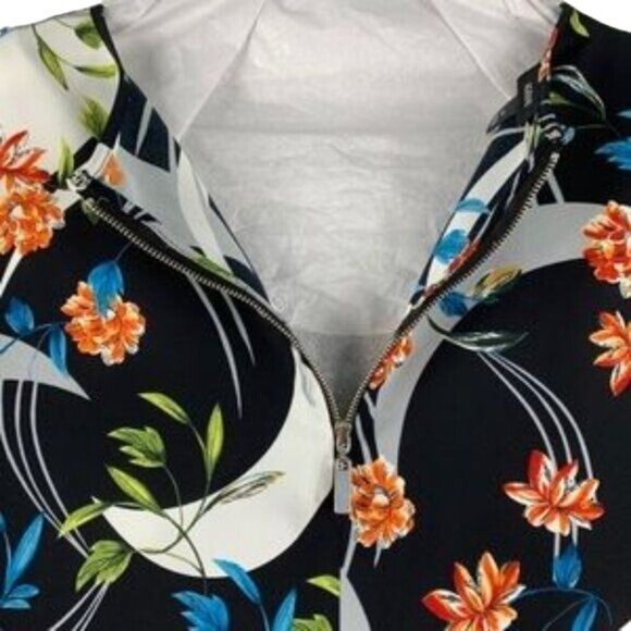 Alfani Multicolor Crescent Floral Blouse 3/4 Sleeves w/ Ruffles Size 3X - Picture 7 of 13